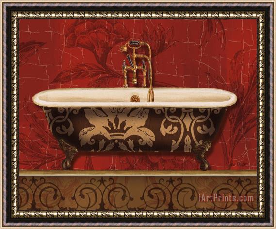 Lisa Audit Royal Red Bath I Framed Print