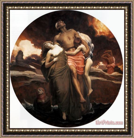 Lord Frederick Leighton 'and The Sea Gave Up The Dead Which Were in It' Framed Print