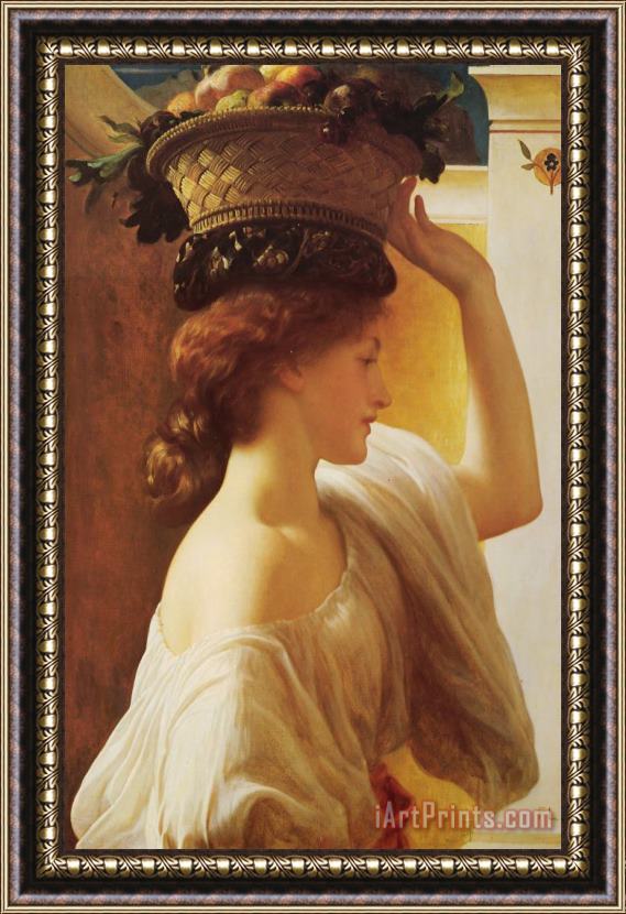 Lord Frederick Leighton Eucharis a Girl with a Basket of Fruit Framed Painting