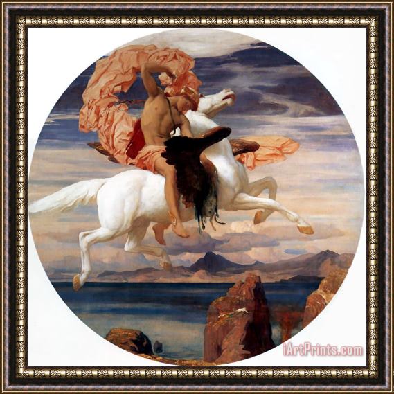 Lord Frederick Leighton Perseus on Pegasus Hastening to The Rescue of Andromeda Framed Print