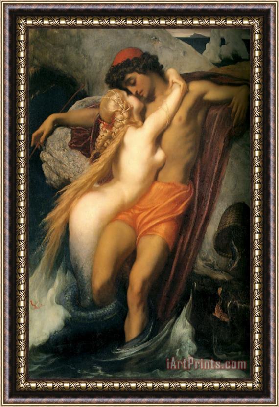 Lord Frederick Leighton The Fisherman And The Syren Framed Painting