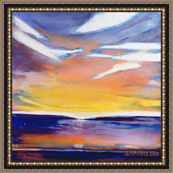 Lou Gibbs Evening Seascape Framed Painting