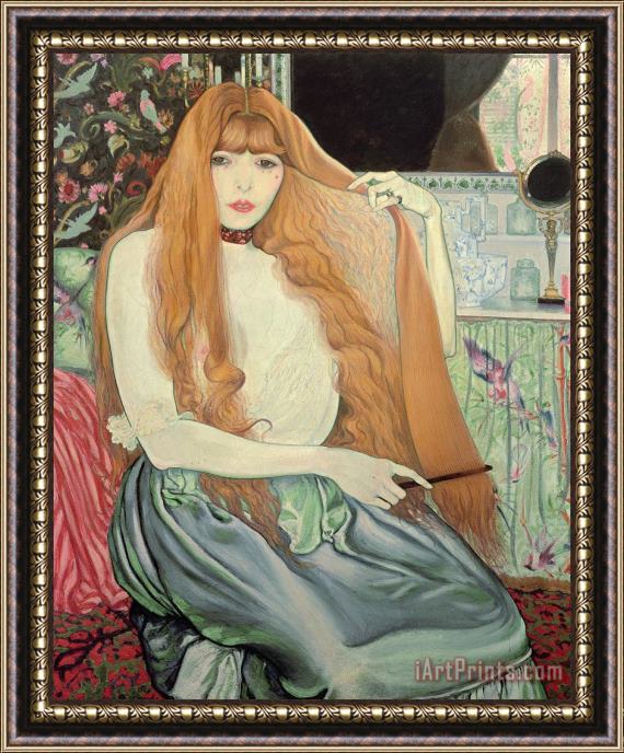 Louis Anquetin Woman Combing Her Hair Framed Painting