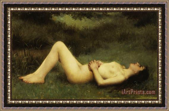 Louis Courtat Reclining Nude Framed Painting