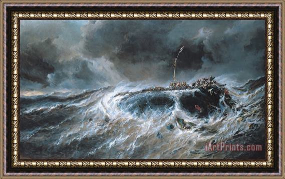 Louis Isabey Shipwreck Framed Painting