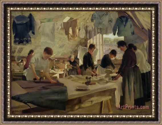 Louis Joseph Anthonissen Ironing Workshop In Trouville Framed Painting