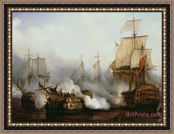 Louis Philippe Crepin Battle of Trafalgar Framed Print
