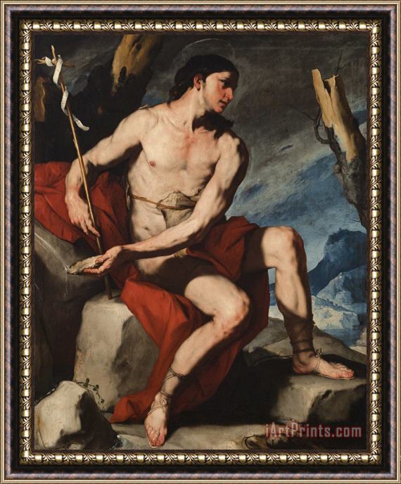 Luca Giordano Saint John The Baptist in The Wilderness Framed Painting