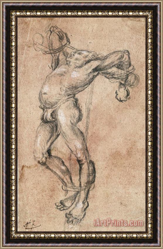 Lucas Cranach the Elder Crucifix Drawing Framed Print