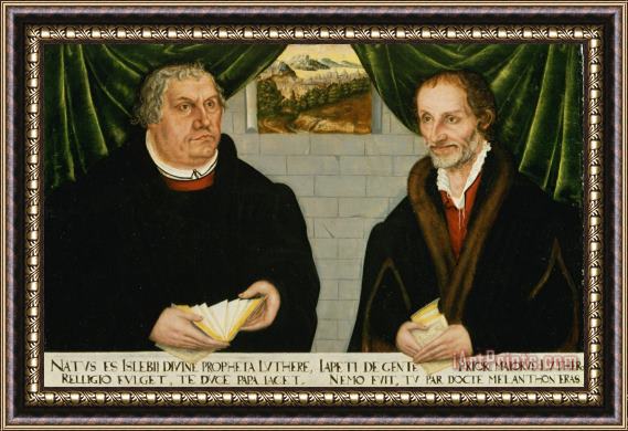 Lucas Cranach The Younger Double Portrait of Martin Luther (1483 1546) And Philip Melanchthon (1497 1560) Framed Print