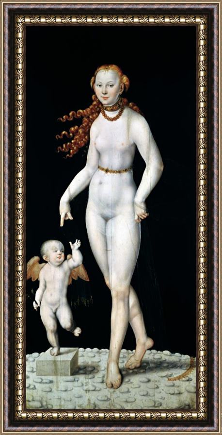 Lucas Cranach The Younger Venus And Cupid Framed Painting