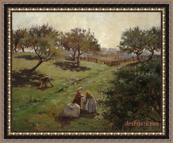 Luther Emerson van Gorder Apple Orchard Framed Painting