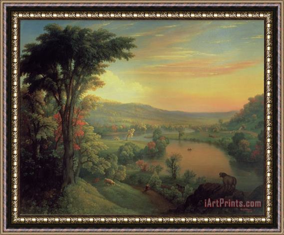 Mannevillette Elihu Dearing Brown View of the Mohawk near Little Falls Framed Painting
