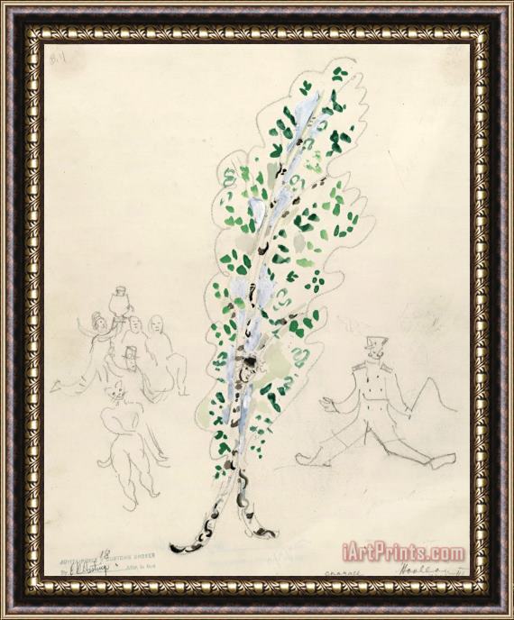 Marc Chagall A Birch Tree, Costume Design for Aleko (scene Iii). (1942) Framed Print