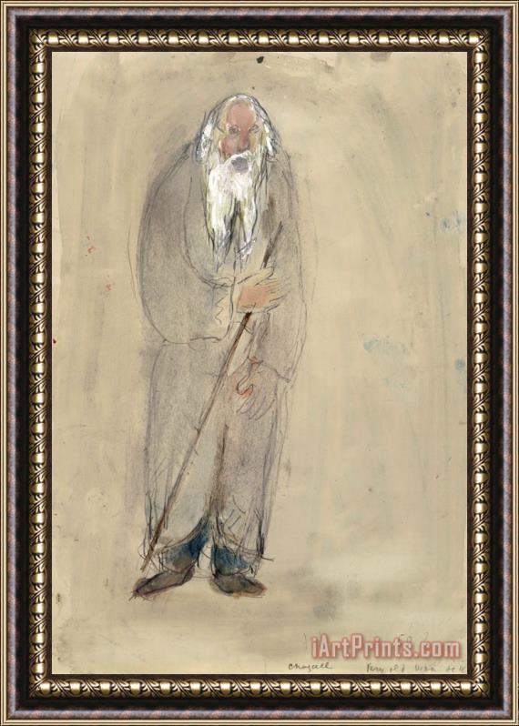Marc Chagall A Very Old Man, Costume Design for Aleko (scene Iv). (1942) Framed Painting