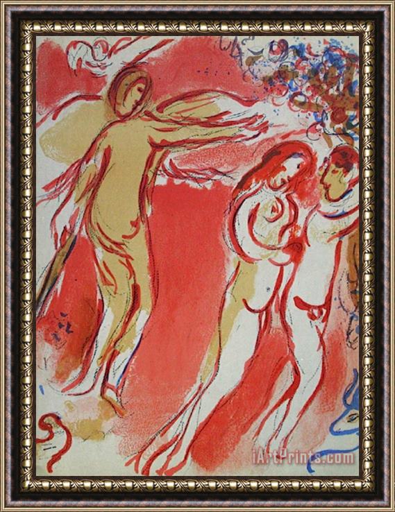 Marc Chagall Bible Adam Et Eve Chasses Du Paradis Framed Painting