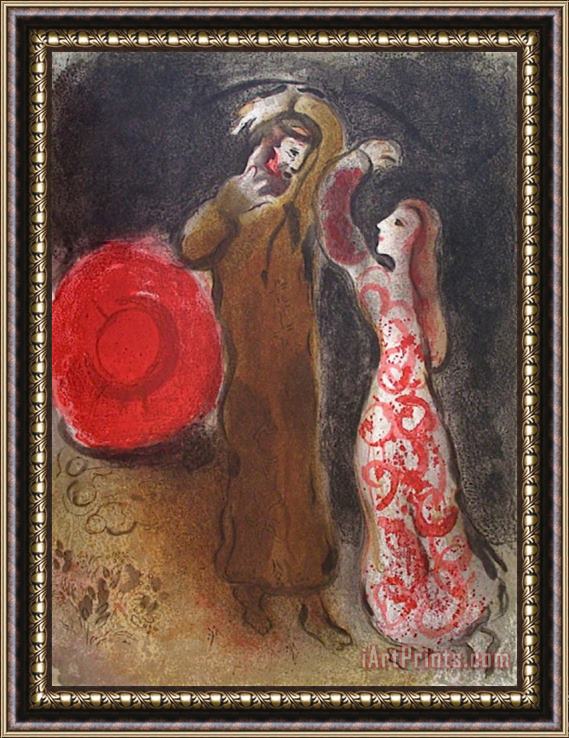 Marc Chagall Bible Rencontre De Ruth Et De Booz Framed Painting