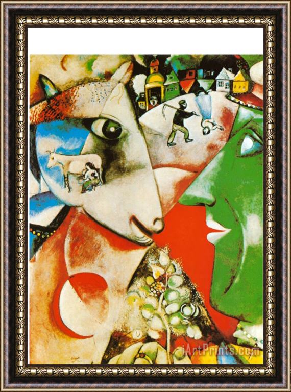 Marc Chagall I And The Village C 1911 Framed Print