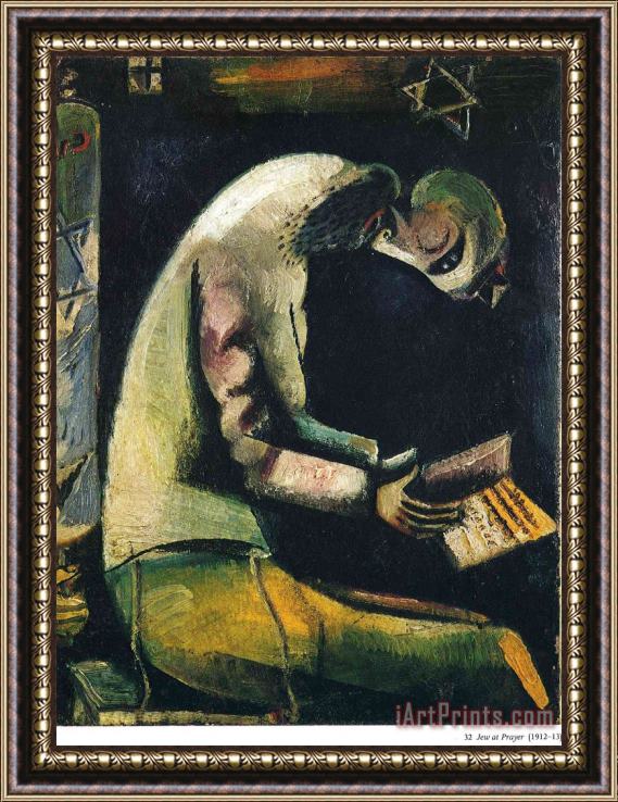 Marc Chagall Jew at Prayer 1913 Framed Painting