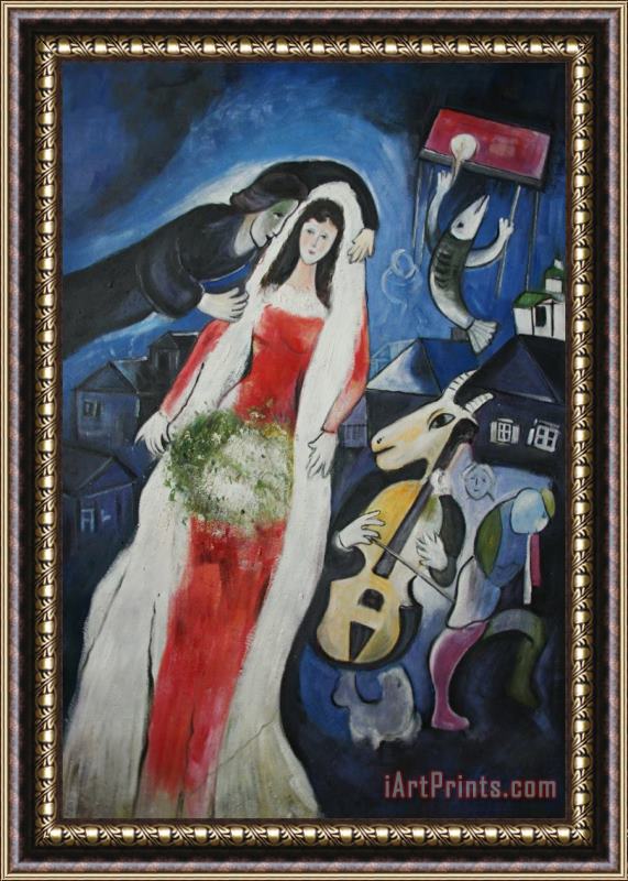 Marc Chagall La Mariee Framed Painting