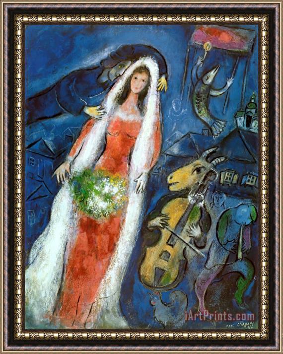 Marc Chagall La Mariee Framed Painting