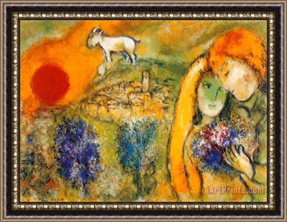 Marc Chagall Liebende in Vence Framed Print