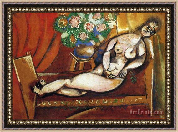 Marc Chagall Reclining Nude 1911 Framed Painting