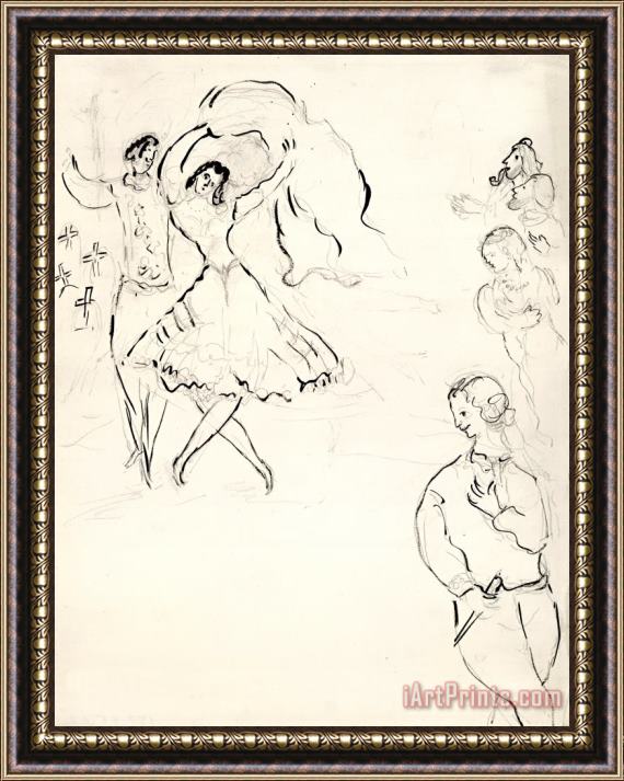Marc Chagall Sketch for The Choreographer, for Aleko. (1942) Framed Painting