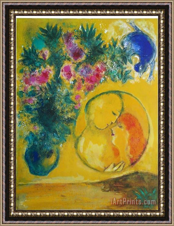 Marc Chagall Sun And Mimosas Framed Painting