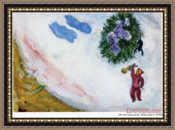 Marc Chagall The Carnival Scene II of The Ballet Aleko 1942 Framed Painting