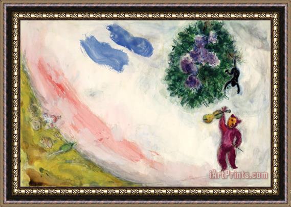 Marc Chagall The Carnival. Study for Backdrop for Scene II of The Ballet Aleko. (1942) Framed Print
