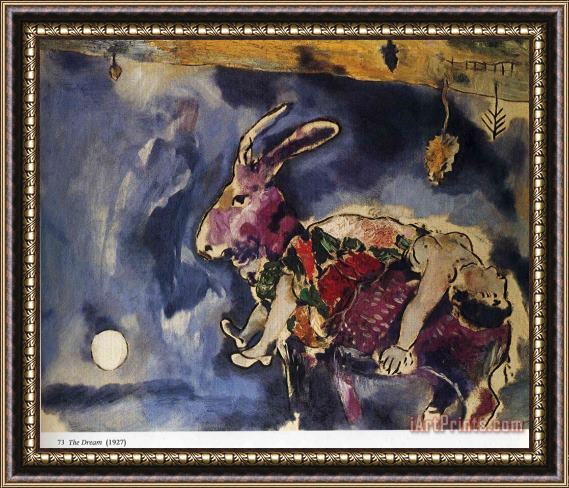 Marc Chagall The Dream The Rabbit 1927 Framed Painting