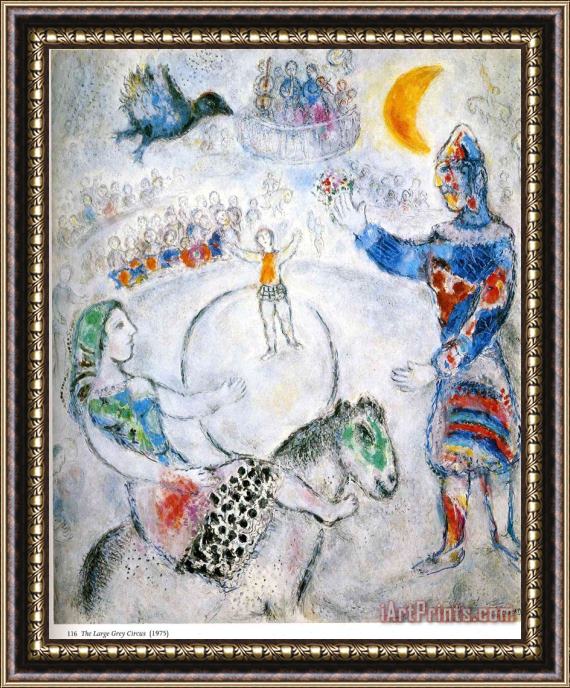 Marc Chagall The Large Gray Circus 1975 Framed Painting