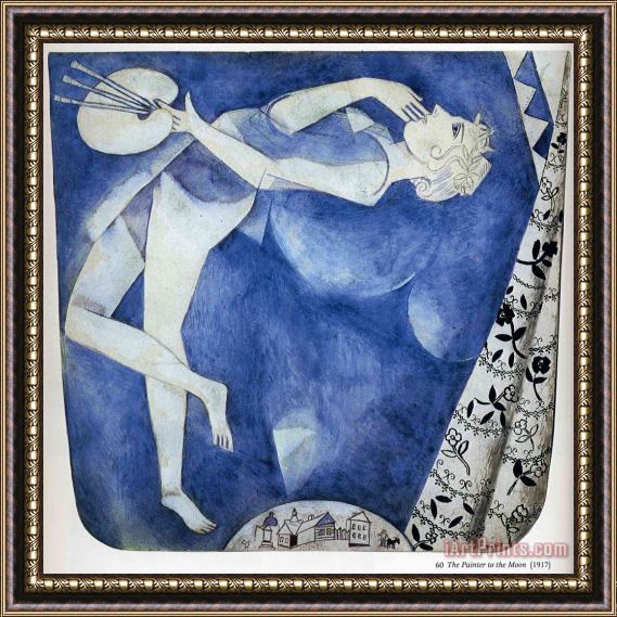 Marc Chagall The Painter to The Moon 1917 Framed Painting