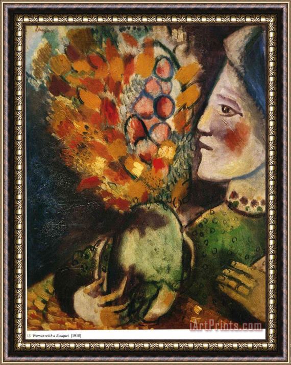Marc Chagall Woman with a Bouquet 1910 Framed Painting