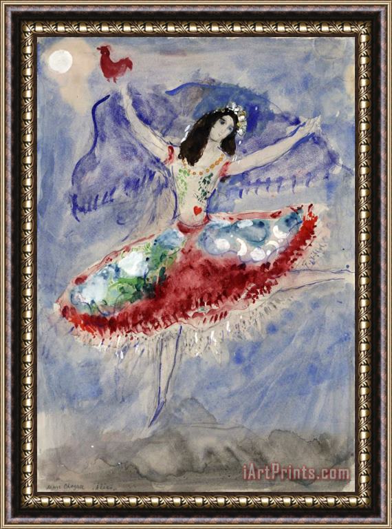 Marc Chagall Zemphira, Costume Design for Aleko (scene I). (1942) Framed Painting