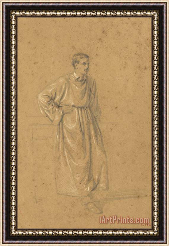 Mariano Jose Maria Bernardo Fortuny Y Carbo Academic Study of a Male Figure 2 Framed Painting