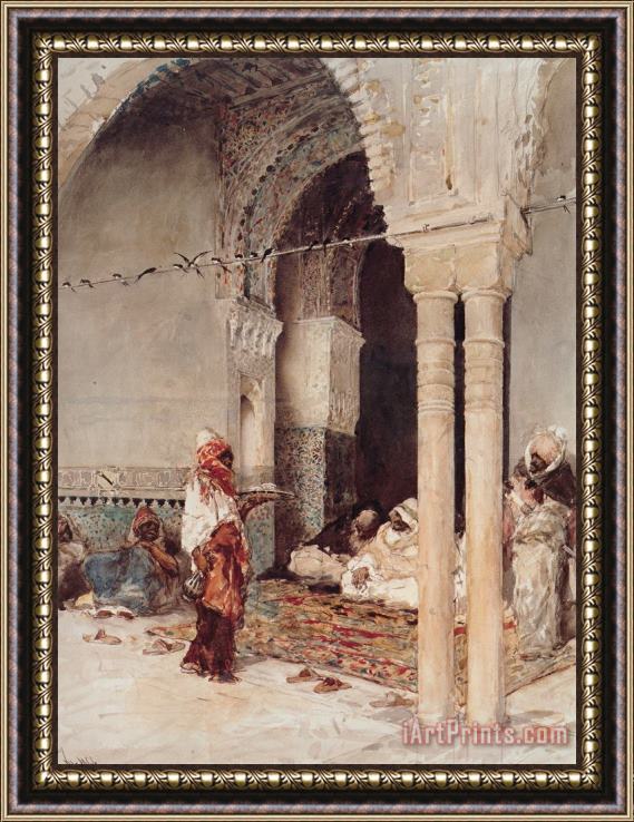 Mariano Jose Maria Bernardo Fortuny Y Carbo The Cafe of The Swallows Framed Print