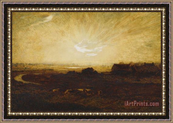Marie Auguste Emile Rene Menard Landscape At Sunset Framed Painting