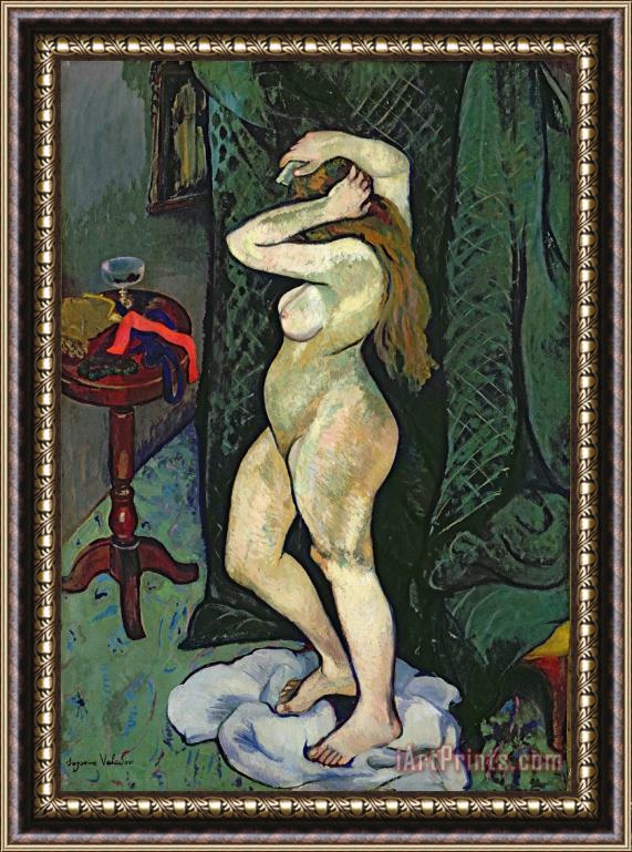 Marie Clementine Valadon Nude Arranging Her Hair Framed Print