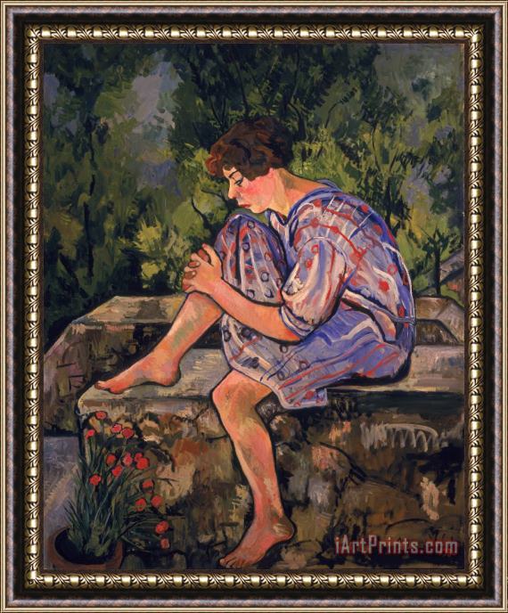 Marie Clementine Valadon Seated Young Woman Framed Print