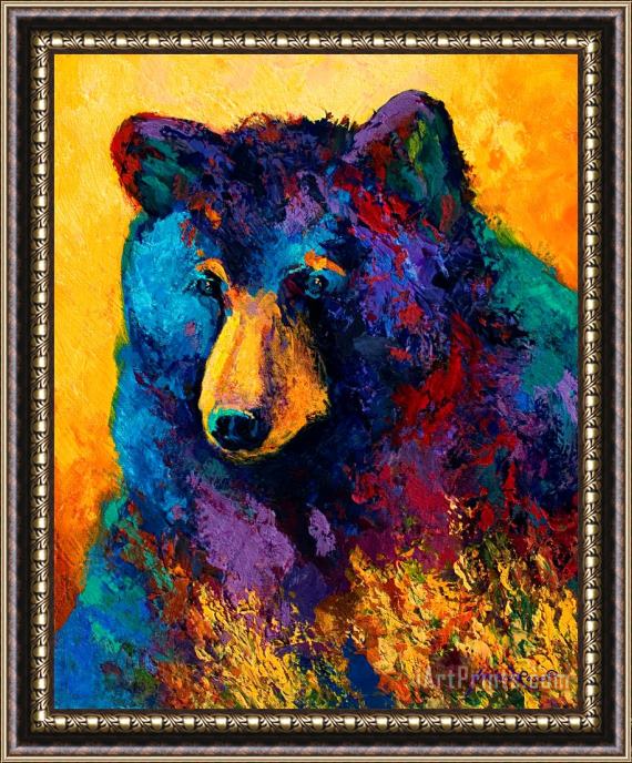 Marion Rose Bear Pause - Black Bear Framed Painting