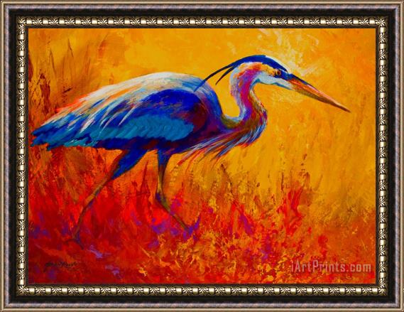 Marion Rose Blue Heron Framed Painting