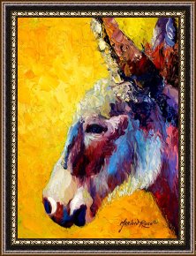 Study for Les Foins Framed Prints - Burro Study II by Marion Rose
