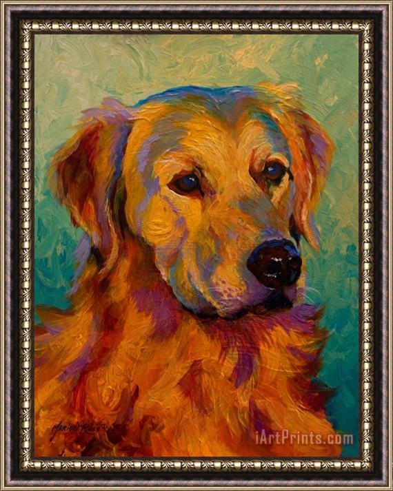 Marion Rose Golden Retriever Framed Painting