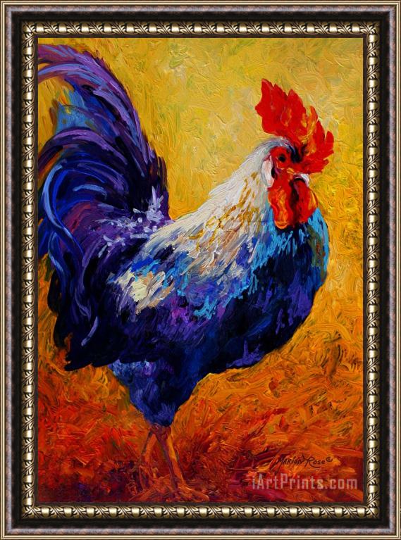 Marion Rose Indy - Rooster Framed Painting