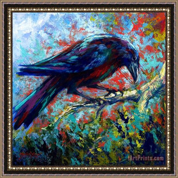 Marion Rose Lone Raven Framed Painting