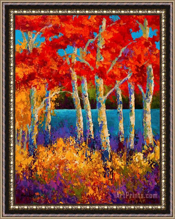 Marion Rose Red Birches Framed Painting