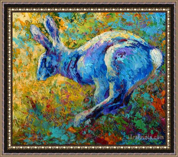 Marion Rose Running Hare Framed Painting