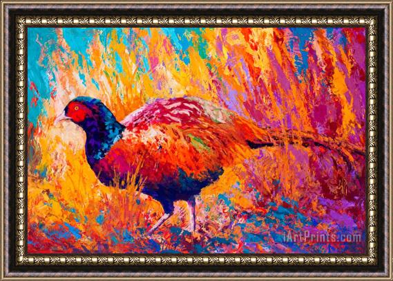 Marion Rose Secrets In The Grass - Pheasant Framed Painting